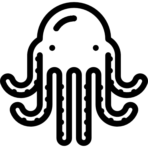 pulpo Detailed Rounded Lineal icono