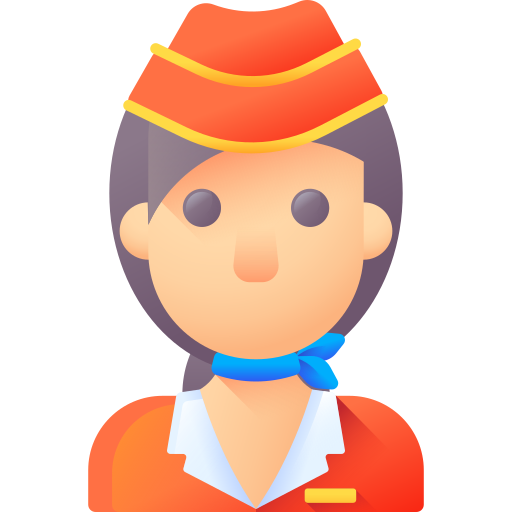 stewardess 3D Color icon