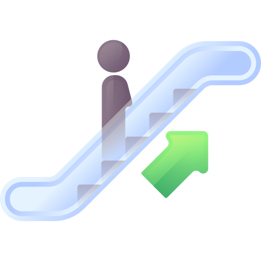 rolltreppe hoch 3D Color icon