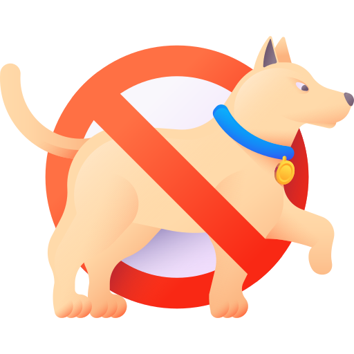애완 동물 금지 3D Color icon