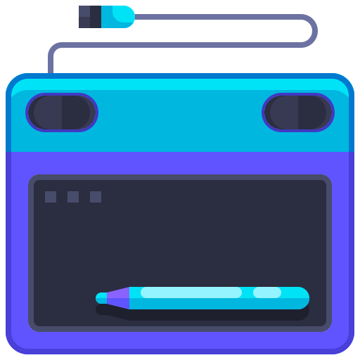 Drawing tablet Justicon Flat icon