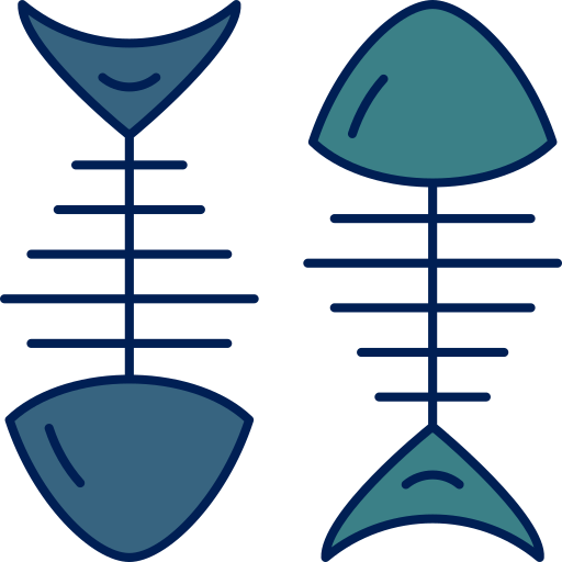 Рыбные кости Berkahicon Lineal Color иконка