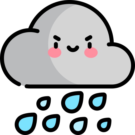 pioggia battente Kawaii Lineal color icona