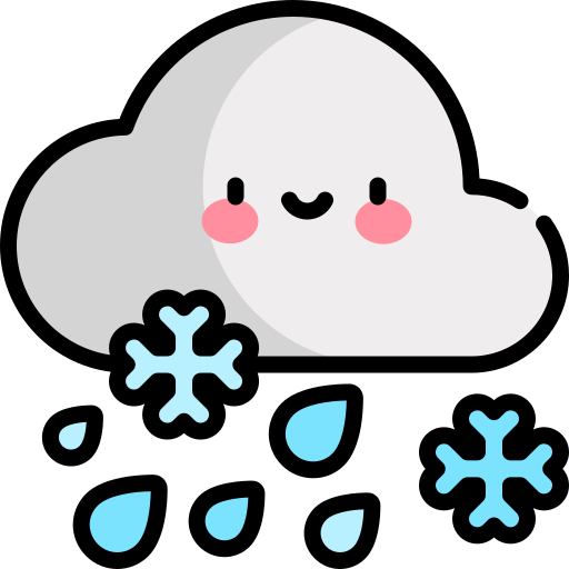 sneeuw Kawaii Lineal color icoon