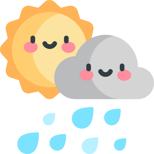 chuva Kawaii Flat Ícone