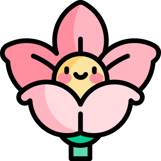 Цветок Kawaii Lineal color иконка