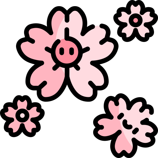 kwiat Kawaii Lineal color ikona
