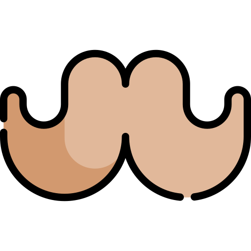 wąsy Kawaii Lineal color ikona