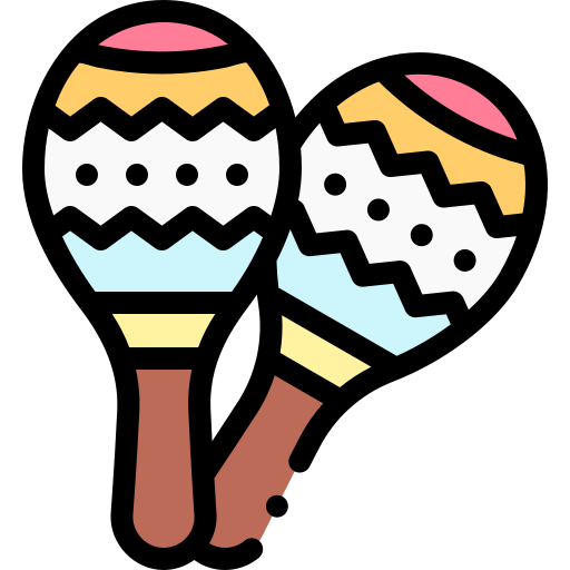 Maracas Detailed Rounded Lineal color icon