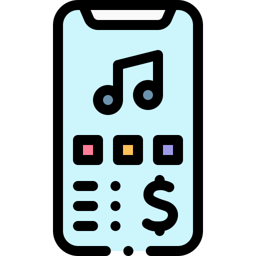 aplikacja muzyczna Detailed Rounded Lineal color ikona