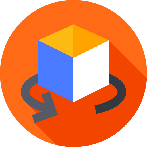 3d cube Flat Circular Flat icon