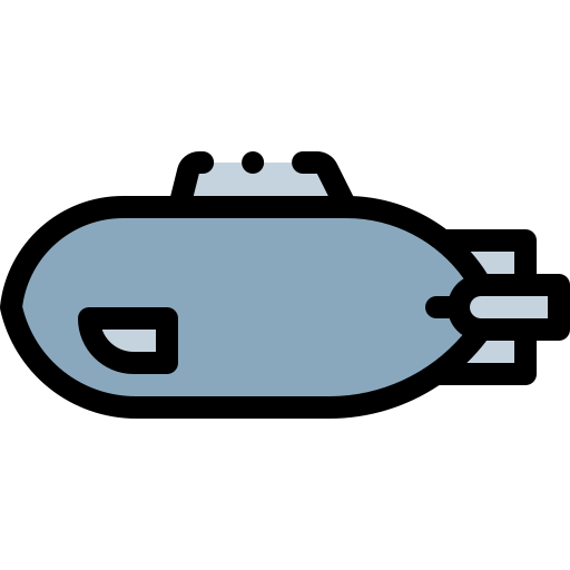 Łódź podwodna Detailed Rounded Lineal color ikona
