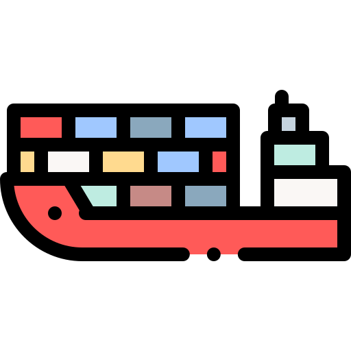 Container ship Detailed Rounded Lineal color icon