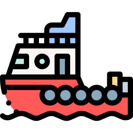 Towboat Detailed Rounded Lineal color icon
