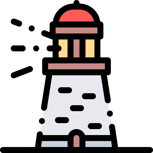 Lighthouse Detailed Rounded Lineal color icon
