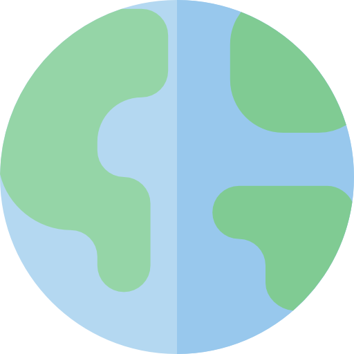 Earth globe Basic Straight Flat icon