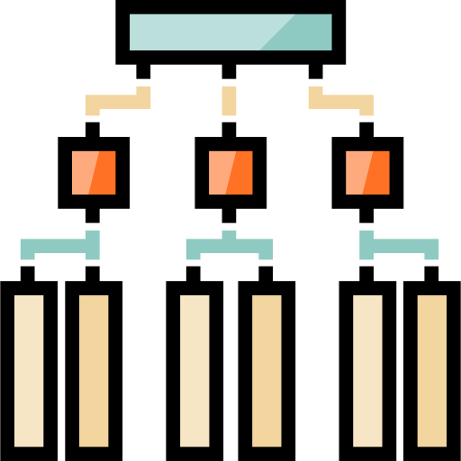 階層構造 Detailed Straight Lineal color icon