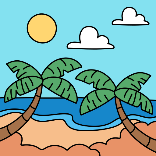 isla Hand Drawn Color icono