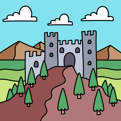 castillo Hand Drawn Color icono