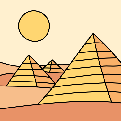 piramides Hand Drawn Color icoon