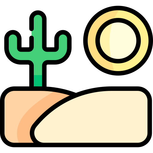 Пустыня Kawaii Lineal color иконка