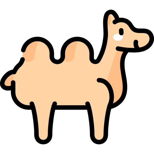 camelo Kawaii Lineal color Ícone