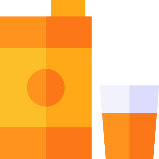 zumo de naranja Basic Straight Flat icono