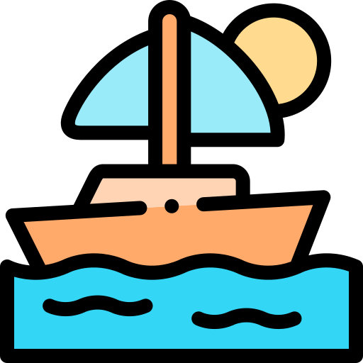 Парусная лодка Detailed Rounded Lineal color иконка