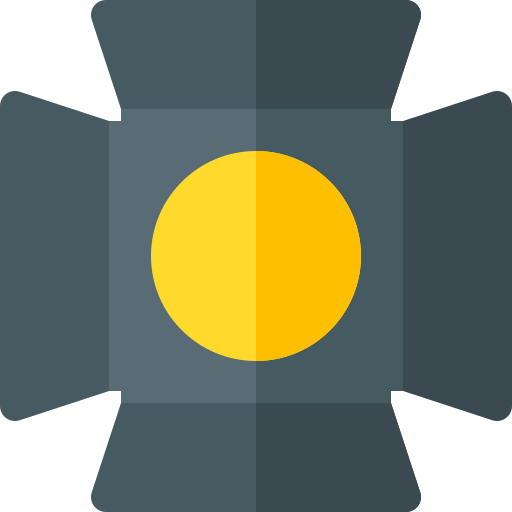 schijnwerper Basic Rounded Flat icoon