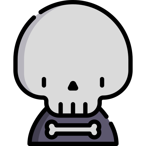 scheletro Kawaii Lineal color icona