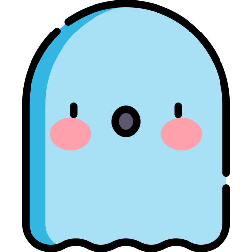 fantasma Kawaii Lineal color icono