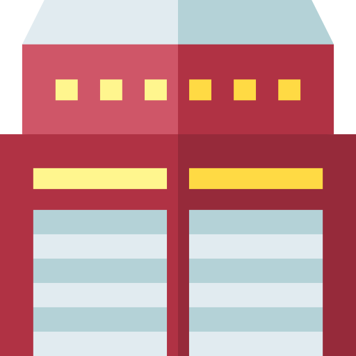 Fire station Basic Straight Flat icon