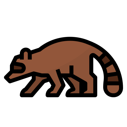 Raccoon Aphiradee (monkik) Lineal Color icon