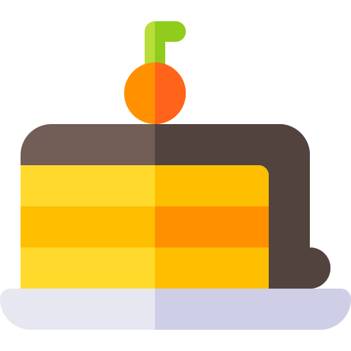 pezzo di torta Basic Rounded Flat icona