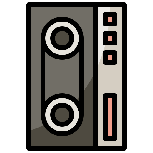 카세트 테이프 Generic Outline Color icon
