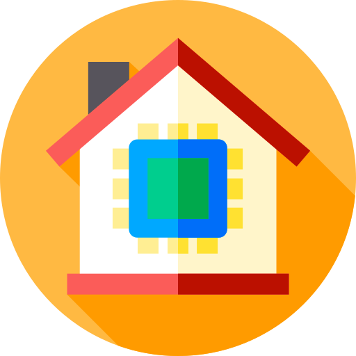 똑똑한 집 Flat Circular Flat icon
