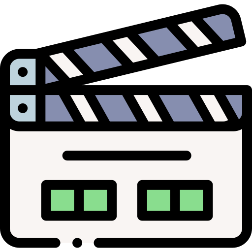 Clapperboard Detailed Rounded Lineal color icon