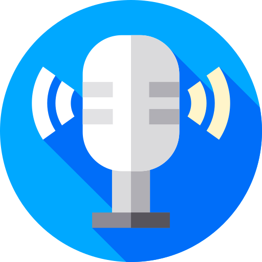 microfoon Flat Circular Flat icoon