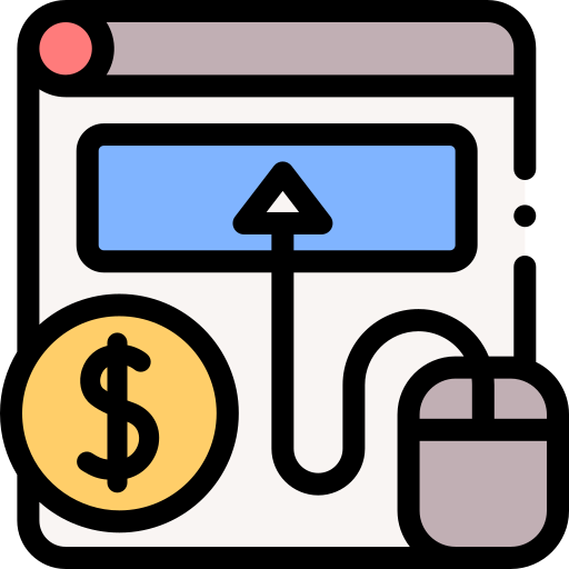 Pay per click Detailed Rounded Lineal color icon