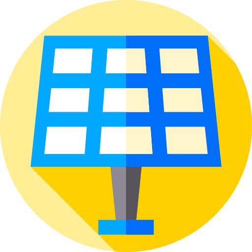 panel słoneczny Flat Circular Flat ikona