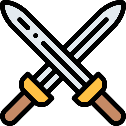 Swords Detailed Rounded Lineal color icon