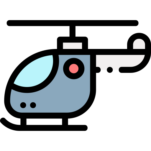 Helicopter Detailed Rounded Lineal color icon