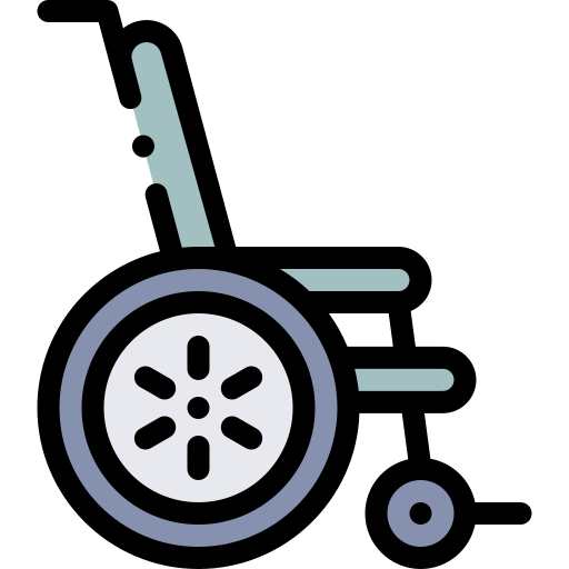 Wheelchair Detailed Rounded Lineal color icon