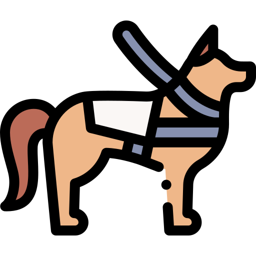 Собака-поводырь Detailed Rounded Lineal color иконка