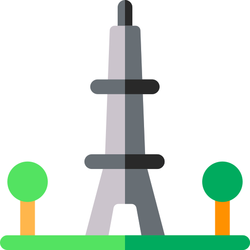 wieża eiffla Basic Rounded Flat ikona