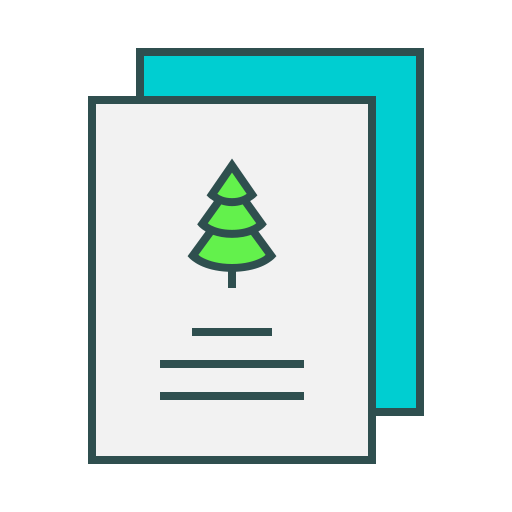 tarjeta de navidad Generic Thin Outline Color icono