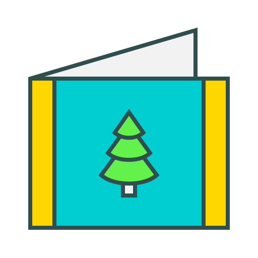 tarjeta de navidad Generic Thin Outline Color icono