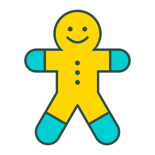 Gingerbread Generic Thin Outline Color icon