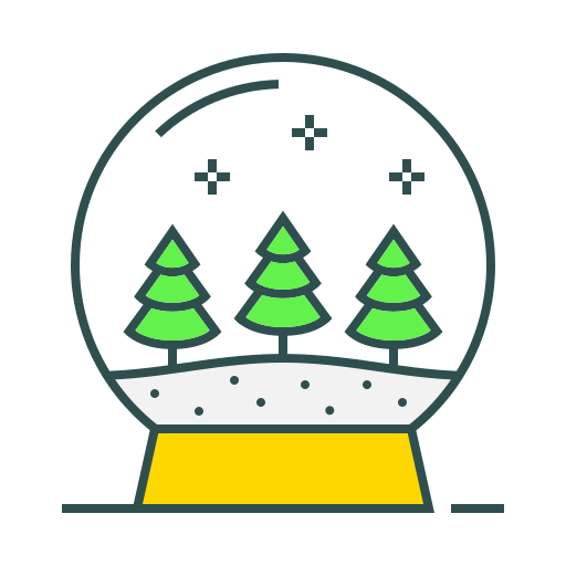 Śnieżna kula Generic Thin Outline Color ikona