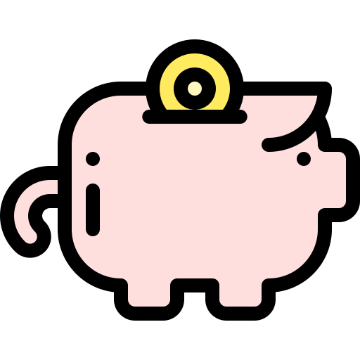 Piggy bank Detailed Rounded Lineal color icon